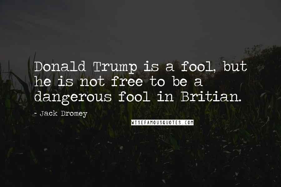 Jack Dromey Quotes: Donald Trump is a fool, but he is not free to be a dangerous fool in Britian.
