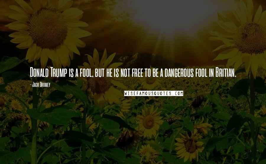 Jack Dromey Quotes: Donald Trump is a fool, but he is not free to be a dangerous fool in Britian.