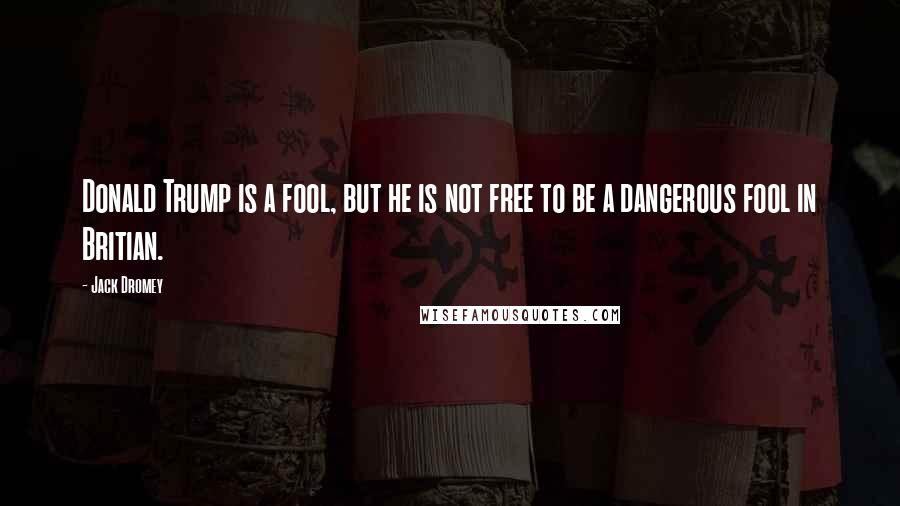 Jack Dromey Quotes: Donald Trump is a fool, but he is not free to be a dangerous fool in Britian.