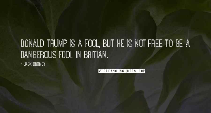 Jack Dromey Quotes: Donald Trump is a fool, but he is not free to be a dangerous fool in Britian.