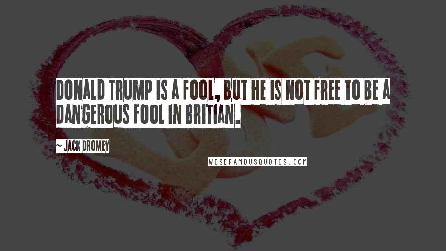 Jack Dromey Quotes: Donald Trump is a fool, but he is not free to be a dangerous fool in Britian.