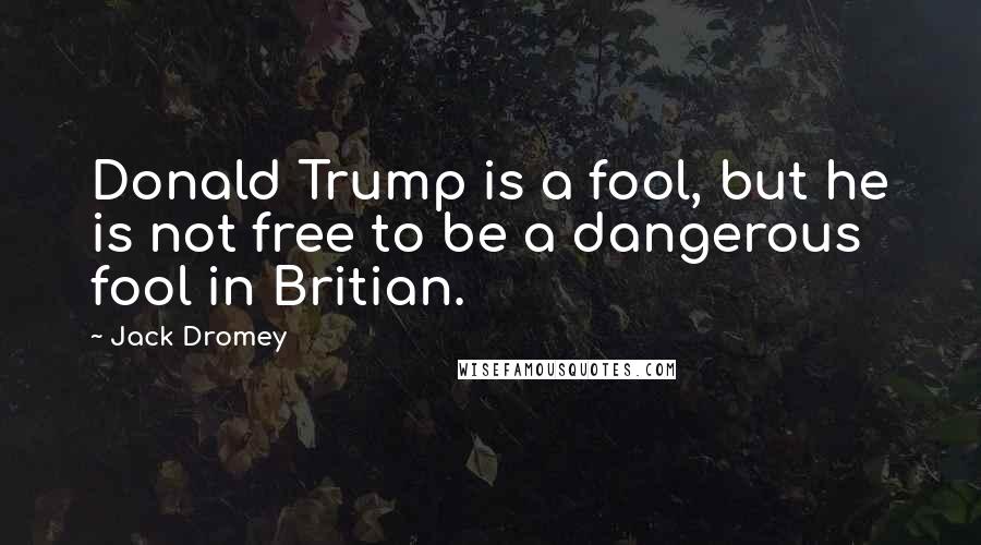 Jack Dromey Quotes: Donald Trump is a fool, but he is not free to be a dangerous fool in Britian.