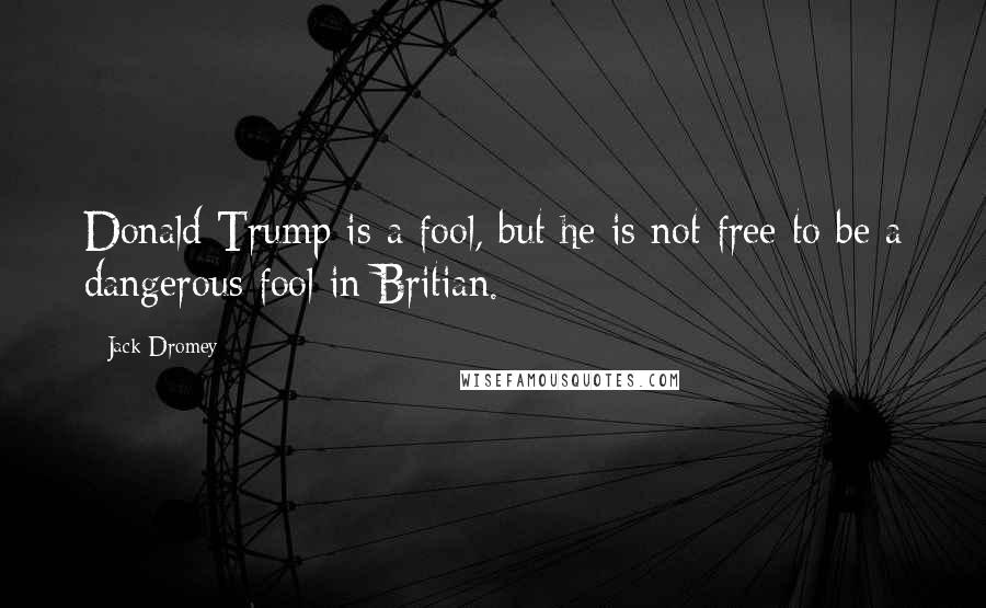 Jack Dromey Quotes: Donald Trump is a fool, but he is not free to be a dangerous fool in Britian.