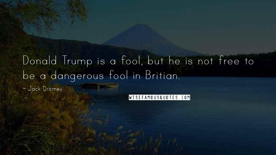 Jack Dromey Quotes: Donald Trump is a fool, but he is not free to be a dangerous fool in Britian.