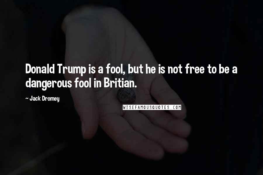 Jack Dromey Quotes: Donald Trump is a fool, but he is not free to be a dangerous fool in Britian.