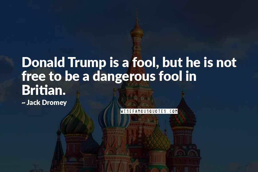 Jack Dromey Quotes: Donald Trump is a fool, but he is not free to be a dangerous fool in Britian.