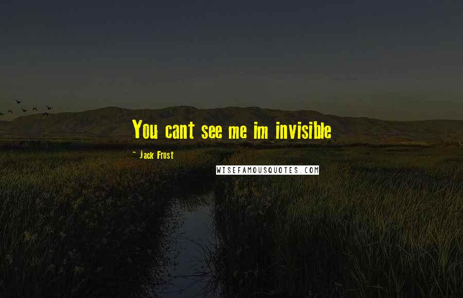 Jack Frost Quotes: You cant see me im invisible