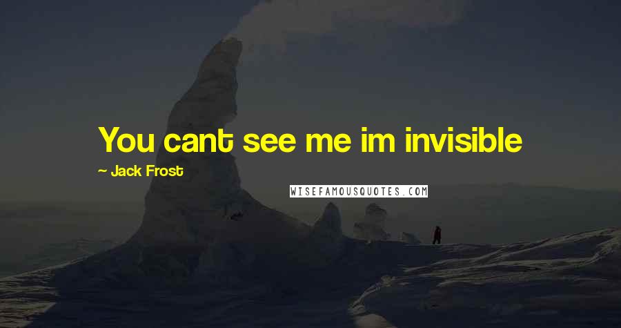 Jack Frost Quotes: You cant see me im invisible