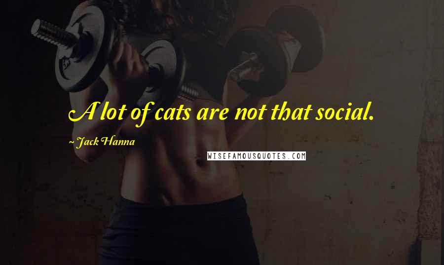 Jack Hanna Quotes: A lot of cats are not that social.