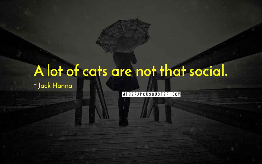 Jack Hanna Quotes: A lot of cats are not that social.