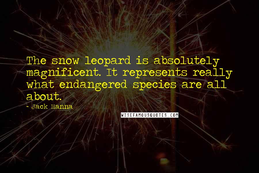 Jack Hanna Quotes: The snow leopard is absolutely magnificent. It represents really what endangered species are all about.