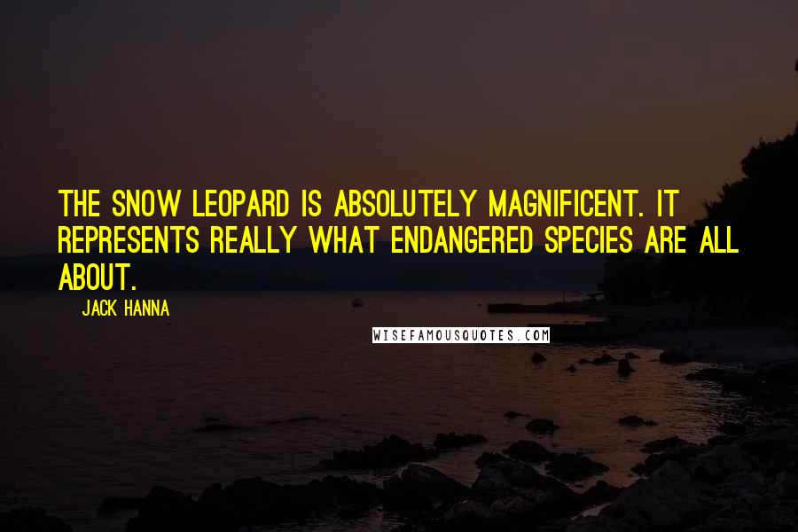 Jack Hanna Quotes: The snow leopard is absolutely magnificent. It represents really what endangered species are all about.