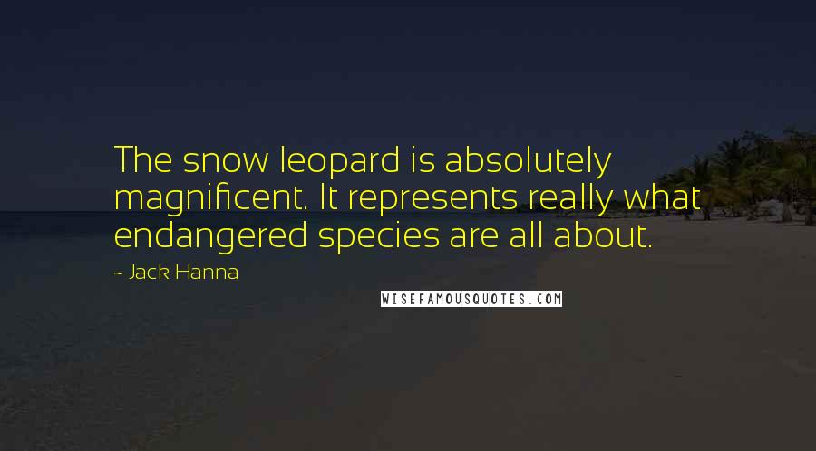 Jack Hanna Quotes: The snow leopard is absolutely magnificent. It represents really what endangered species are all about.