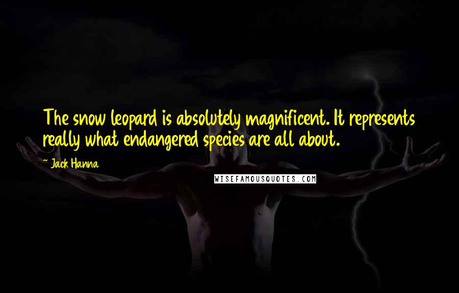 Jack Hanna Quotes: The snow leopard is absolutely magnificent. It represents really what endangered species are all about.