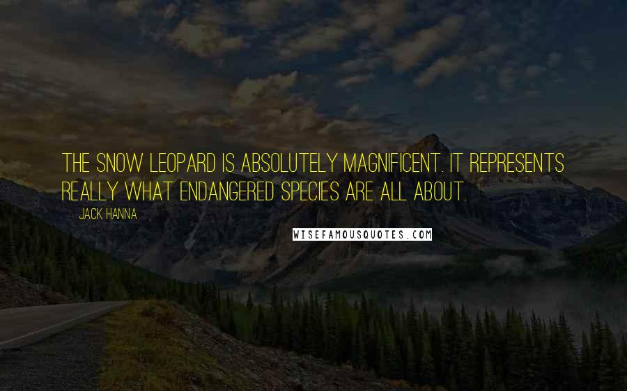 Jack Hanna Quotes: The snow leopard is absolutely magnificent. It represents really what endangered species are all about.
