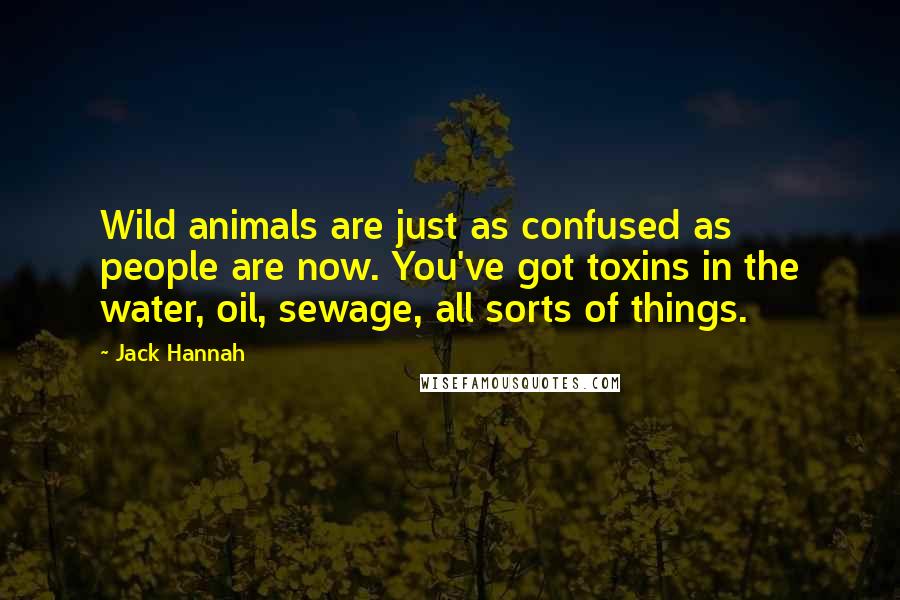 Jack Hannah Quotes: Wild animals are just as confused as people are now. You've got toxins in the water, oil, sewage, all sorts of things.