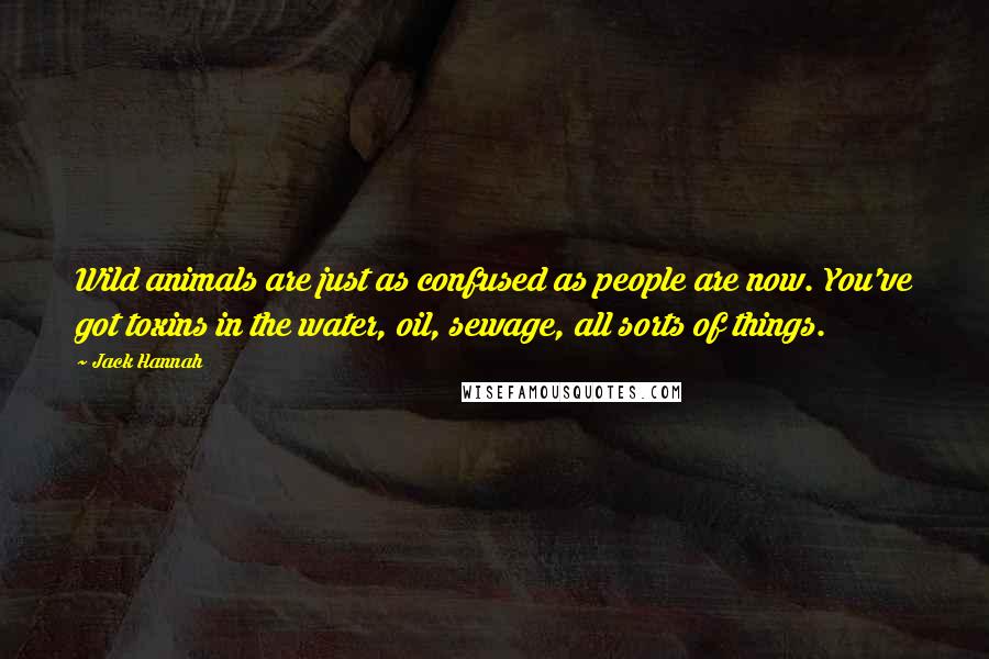 Jack Hannah Quotes: Wild animals are just as confused as people are now. You've got toxins in the water, oil, sewage, all sorts of things.