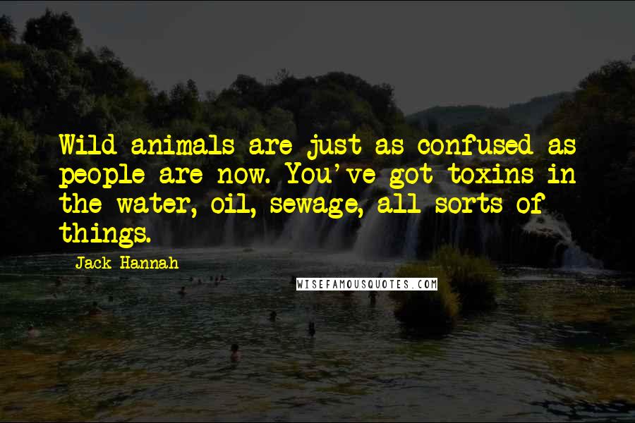 Jack Hannah Quotes: Wild animals are just as confused as people are now. You've got toxins in the water, oil, sewage, all sorts of things.