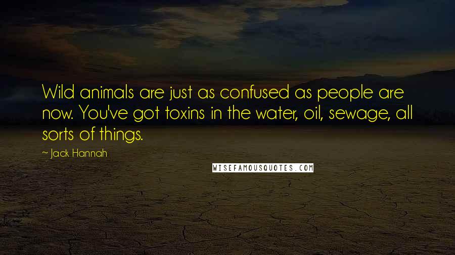 Jack Hannah Quotes: Wild animals are just as confused as people are now. You've got toxins in the water, oil, sewage, all sorts of things.
