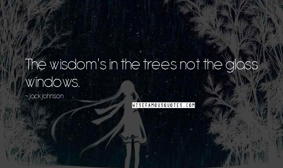 Jack Johnson Quotes: The wisdom's in the trees not the glass windows.