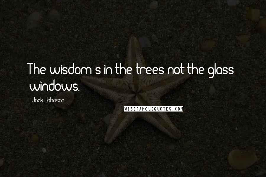 Jack Johnson Quotes: The wisdom's in the trees not the glass windows.