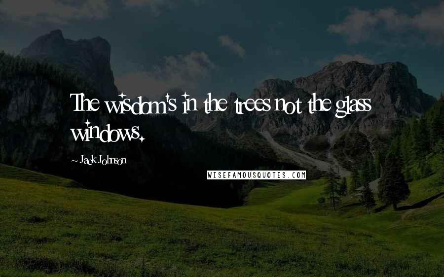 Jack Johnson Quotes: The wisdom's in the trees not the glass windows.