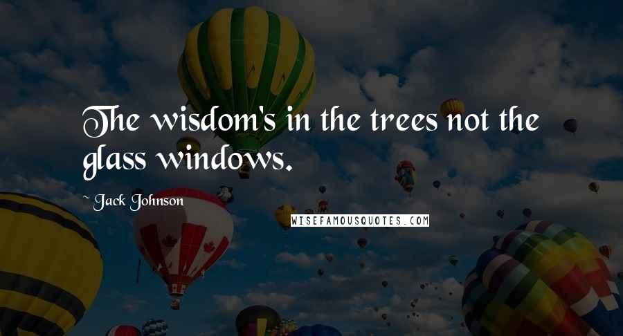 Jack Johnson Quotes: The wisdom's in the trees not the glass windows.