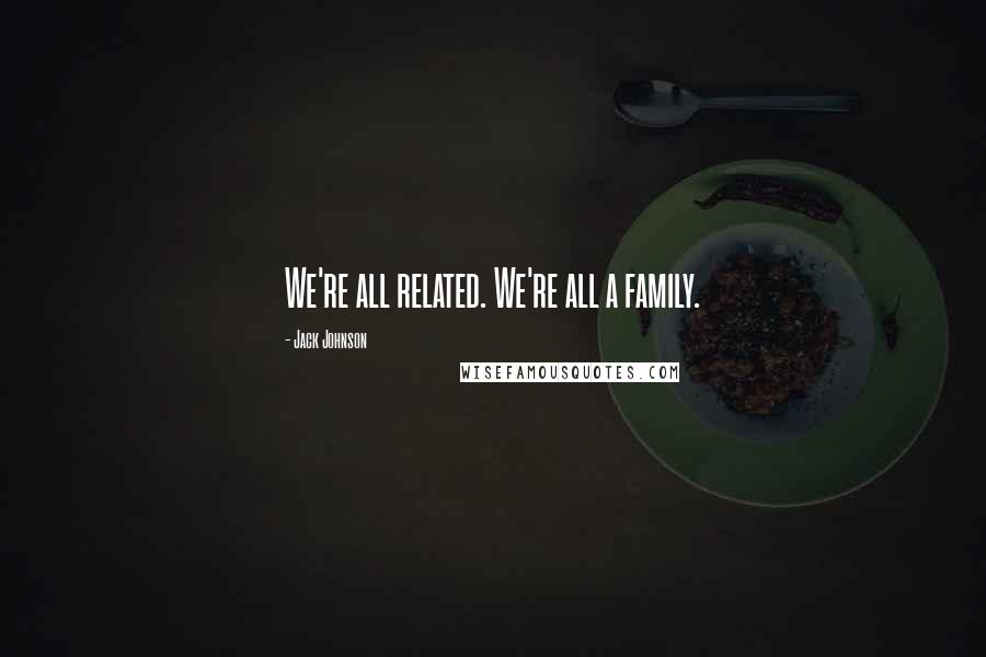 Jack Johnson Quotes: We're all related. We're all a family.