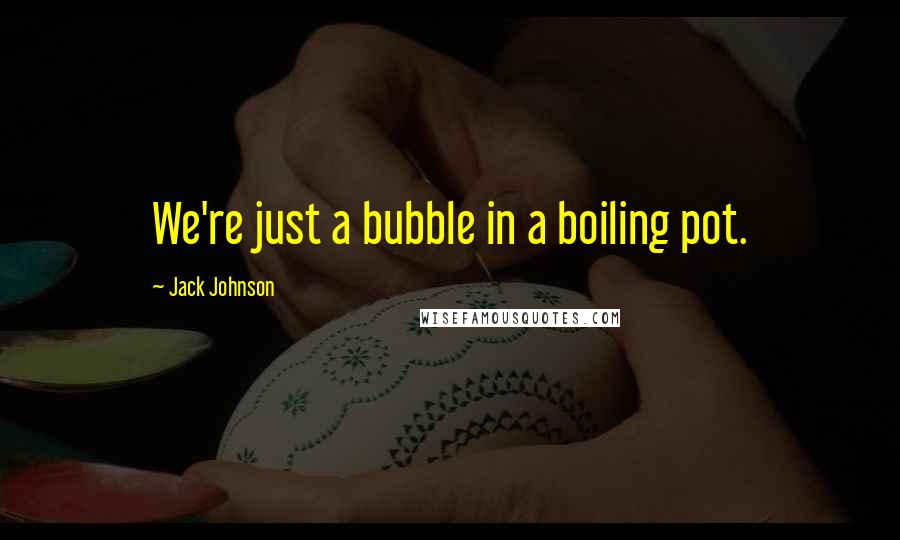 Jack Johnson Quotes: We're just a bubble in a boiling pot.