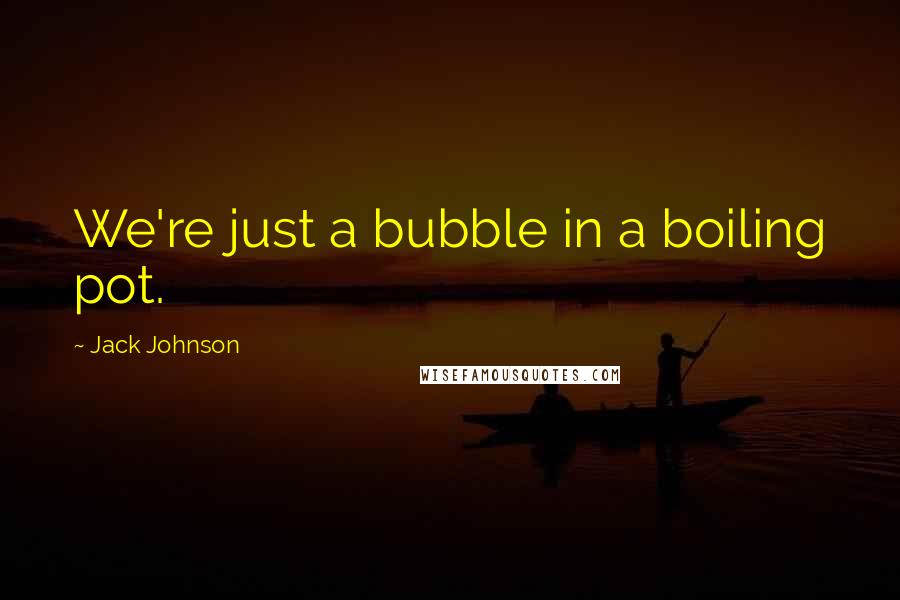 Jack Johnson Quotes: We're just a bubble in a boiling pot.