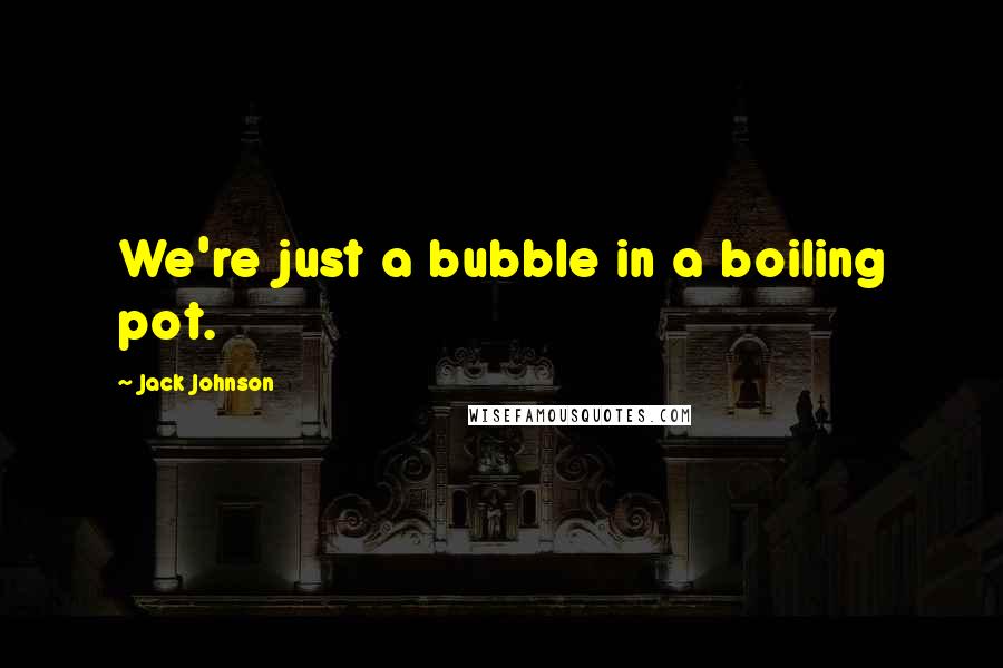 Jack Johnson Quotes: We're just a bubble in a boiling pot.