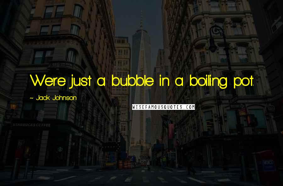 Jack Johnson Quotes: We're just a bubble in a boiling pot.