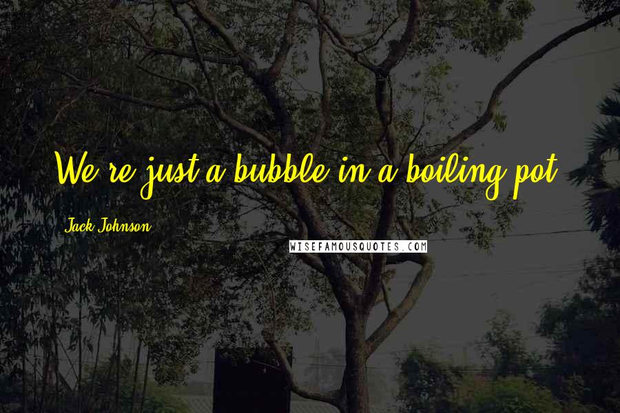 Jack Johnson Quotes: We're just a bubble in a boiling pot.