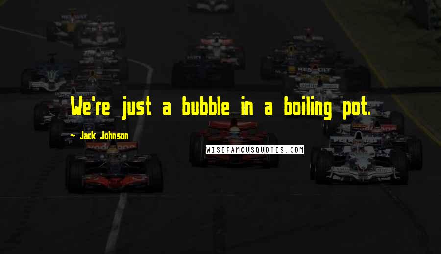 Jack Johnson Quotes: We're just a bubble in a boiling pot.