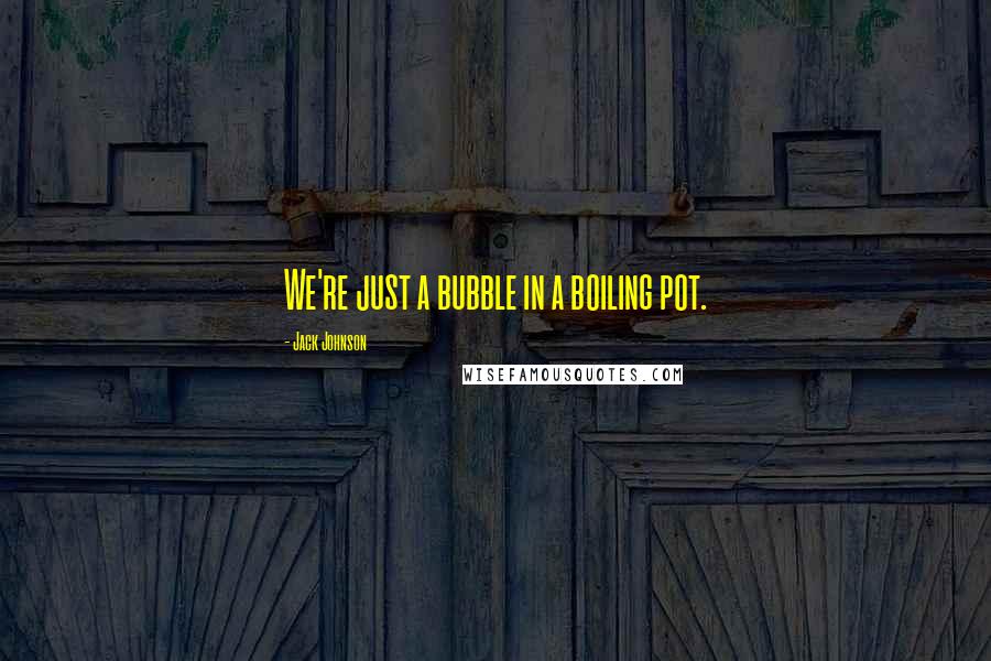 Jack Johnson Quotes: We're just a bubble in a boiling pot.