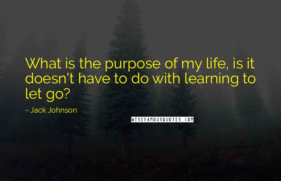 Jack Johnson Quotes: What is the purpose of my life, is it doesn't have to do with learning to let go?