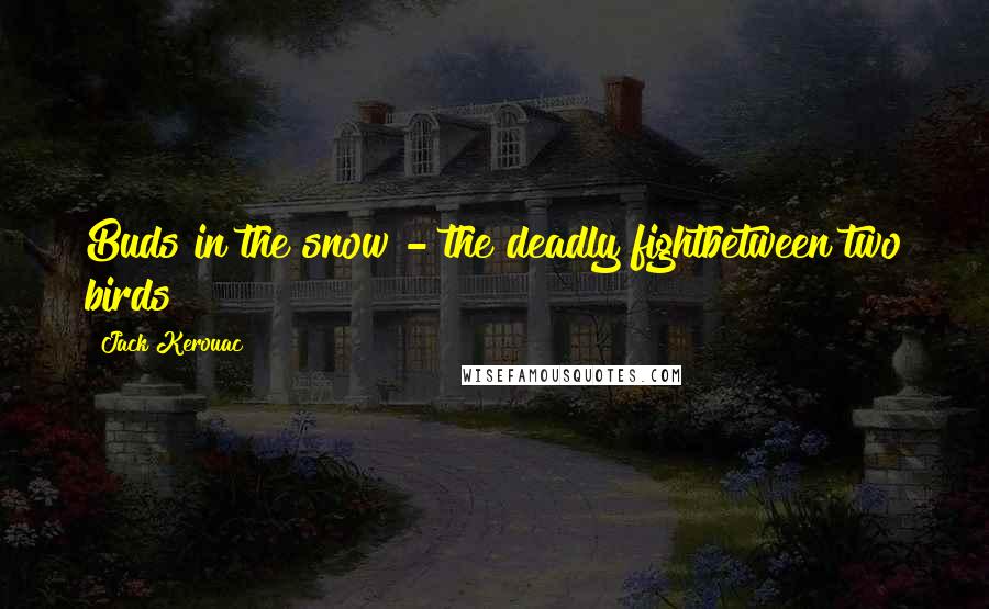 Jack Kerouac Quotes: Buds in the snow - the deadly fightbetween two birds