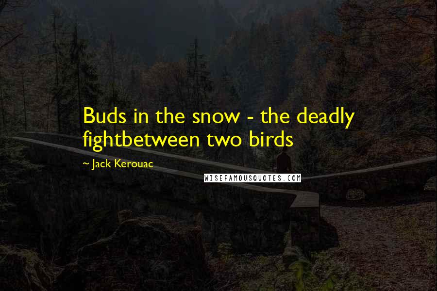 Jack Kerouac Quotes: Buds in the snow - the deadly fightbetween two birds
