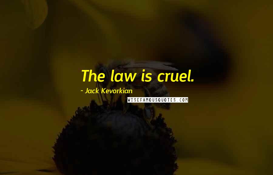 Jack Kevorkian Quotes: The law is cruel.