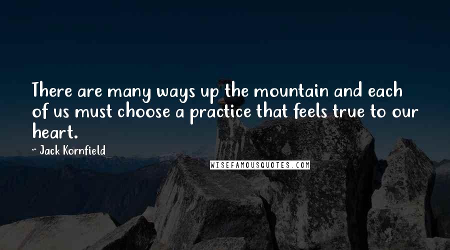 Jack Kornfield Quotes: There are many ways up the mountain and each of us must choose a practice that feels true to our heart.