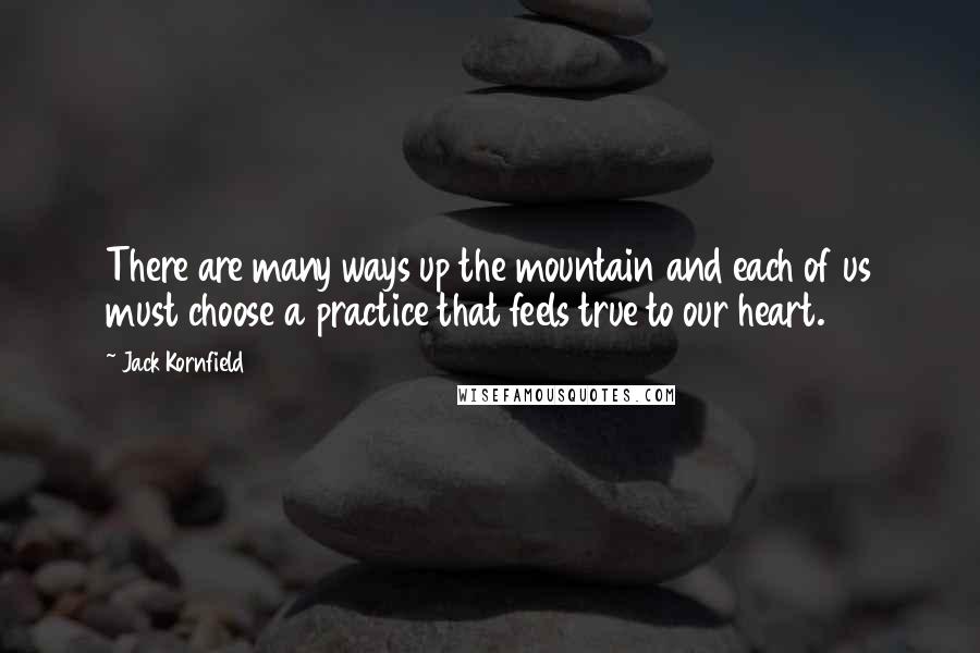 Jack Kornfield Quotes: There are many ways up the mountain and each of us must choose a practice that feels true to our heart.