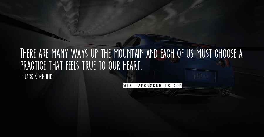 Jack Kornfield Quotes: There are many ways up the mountain and each of us must choose a practice that feels true to our heart.