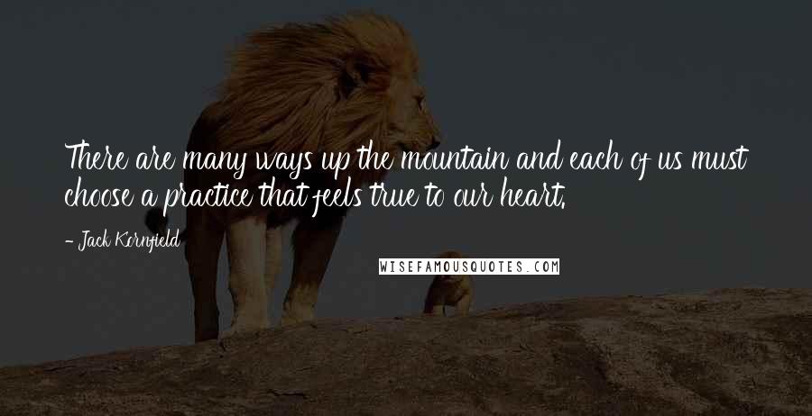 Jack Kornfield Quotes: There are many ways up the mountain and each of us must choose a practice that feels true to our heart.