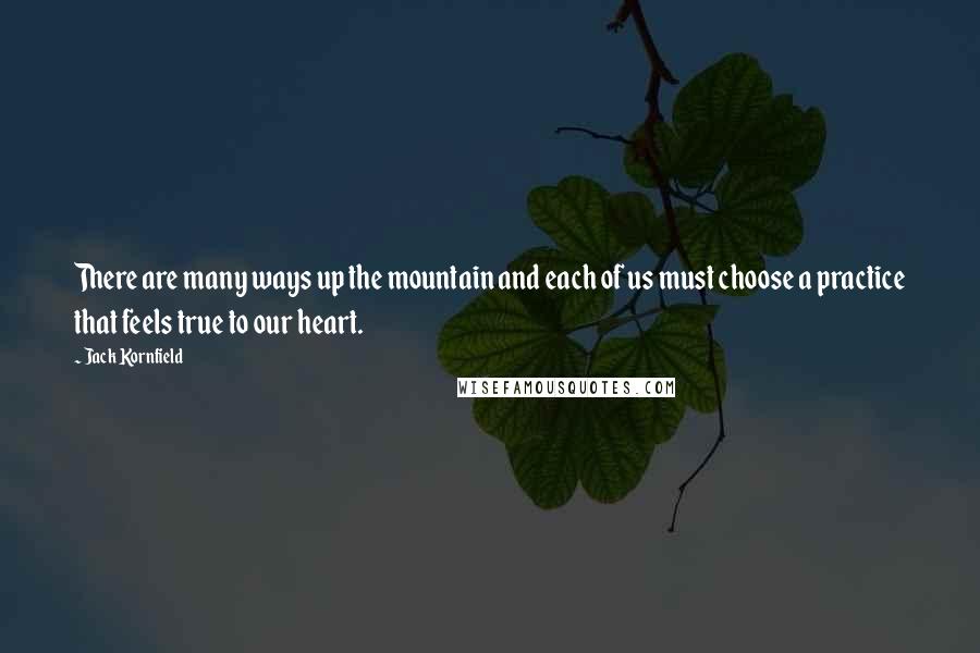 Jack Kornfield Quotes: There are many ways up the mountain and each of us must choose a practice that feels true to our heart.