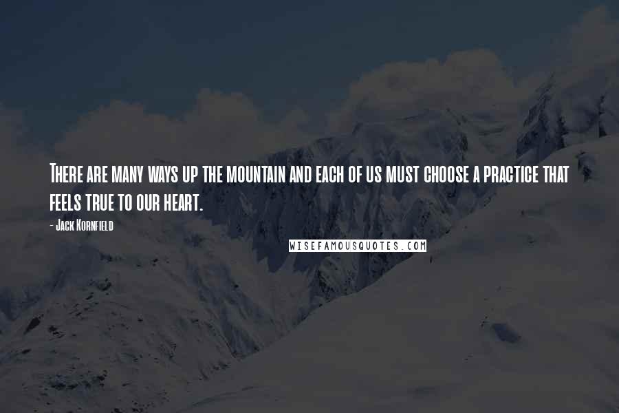 Jack Kornfield Quotes: There are many ways up the mountain and each of us must choose a practice that feels true to our heart.