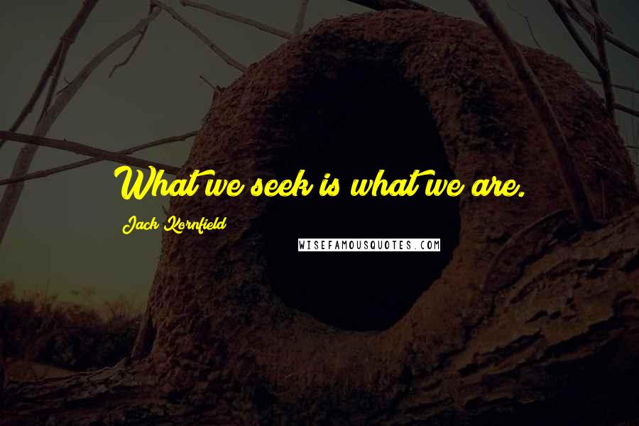 Jack Kornfield Quotes: What we seek is what we are.