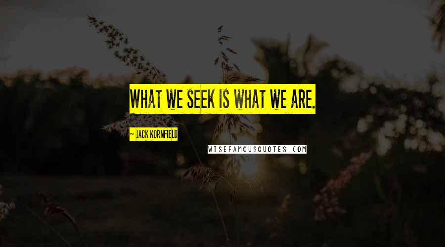 Jack Kornfield Quotes: What we seek is what we are.