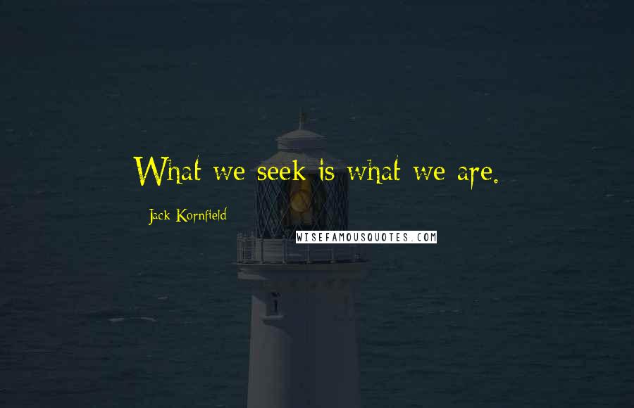 Jack Kornfield Quotes: What we seek is what we are.