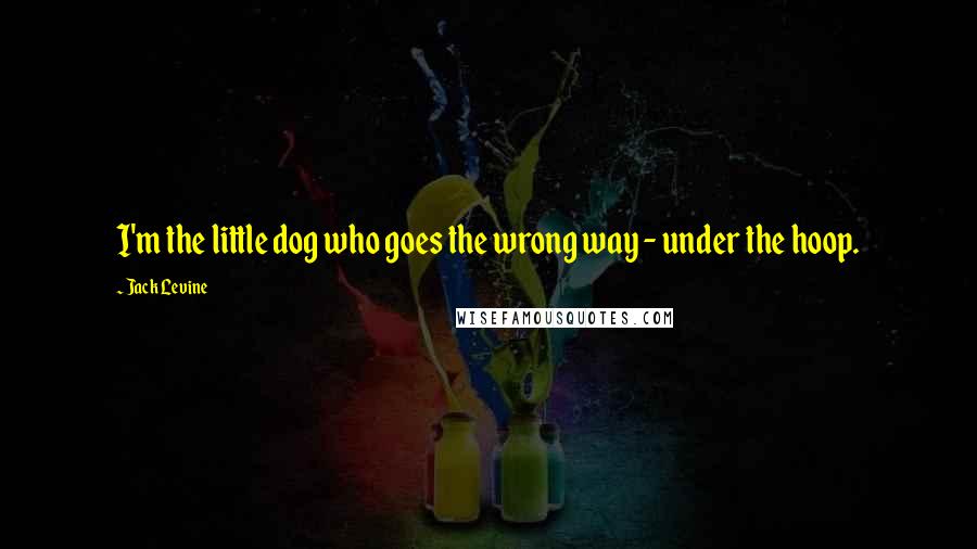 Jack Levine Quotes: I'm the little dog who goes the wrong way - under the hoop.