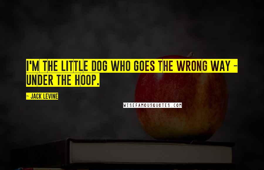 Jack Levine Quotes: I'm the little dog who goes the wrong way - under the hoop.